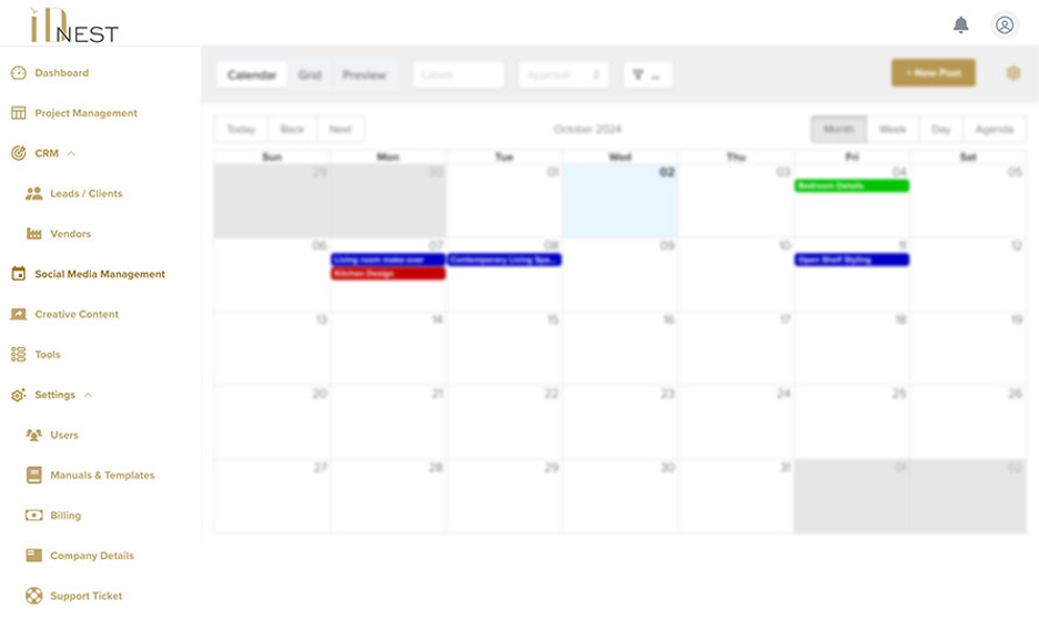 IDnest Dashboard Social Media Management
