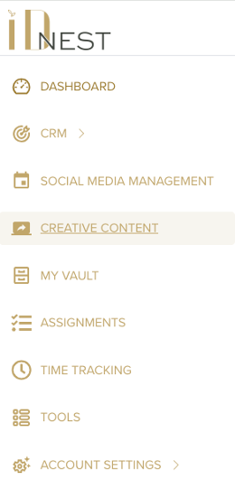 IDnest's sidebar menu