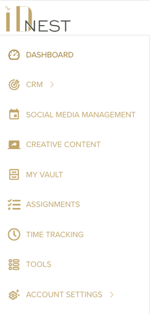 IDnest menu bar