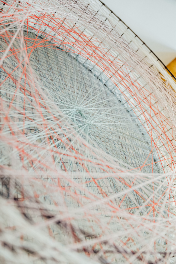 Threads woven into a circle