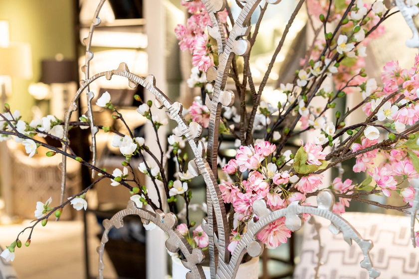 Pink and white flowers