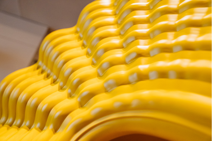 A yellow sculpture