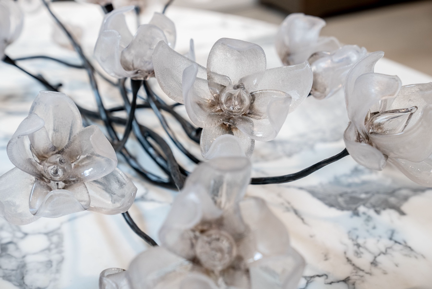 Frosty glass flowers